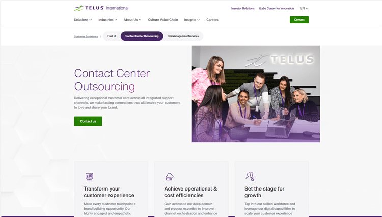 TELUS International Call Center Outsourcing Company