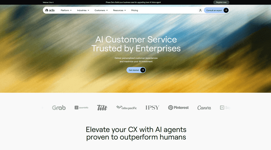 Ada CX Customer Service Software