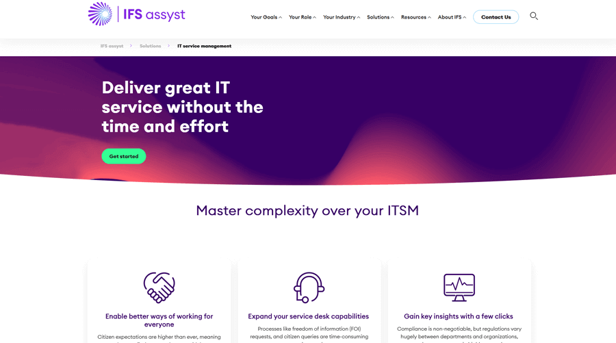 IFS assyst IT Service Management IT Change Management Software