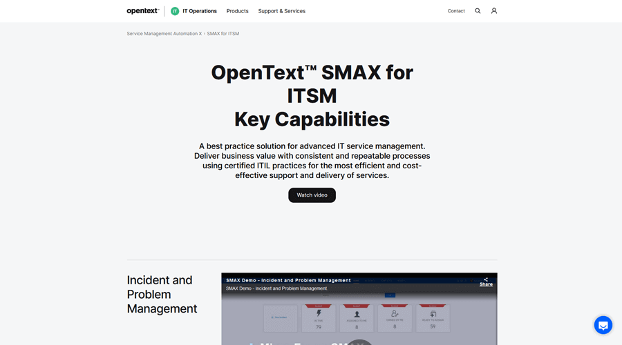 Micro Focus OpenText SMAX ITSM Software