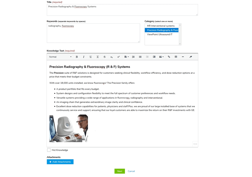 Edit Knowledge Record
