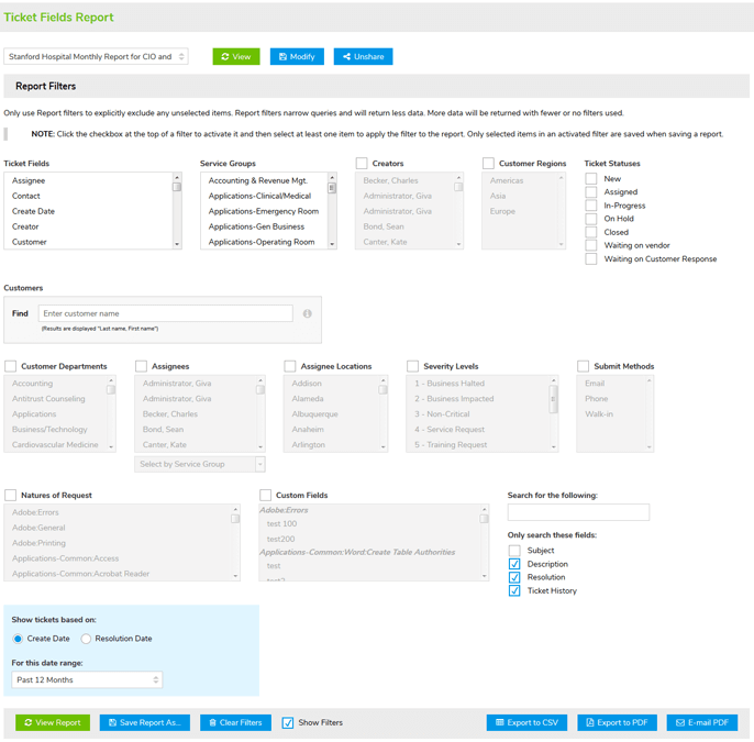 Customized Reporting Analytics