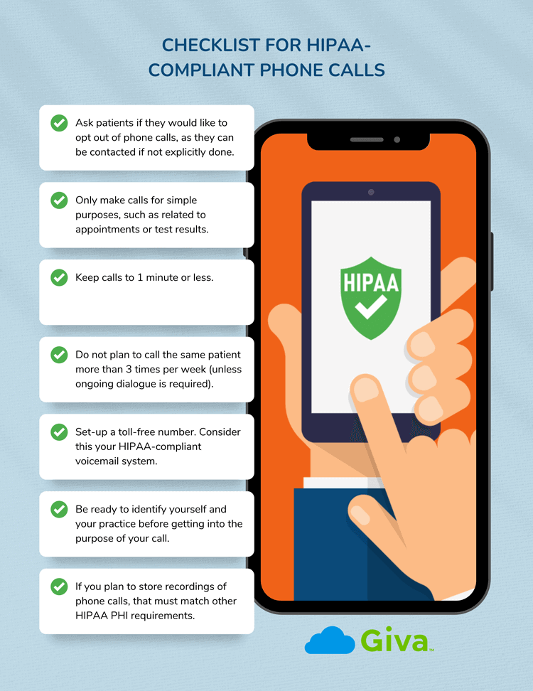 HIPAA-Compliant Phone Calls Checklist Infographic