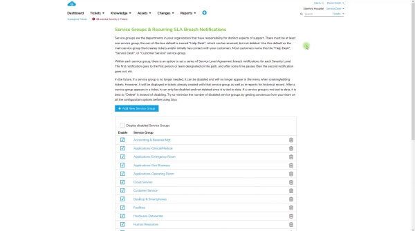 Help Desk/ITSM Service Groups