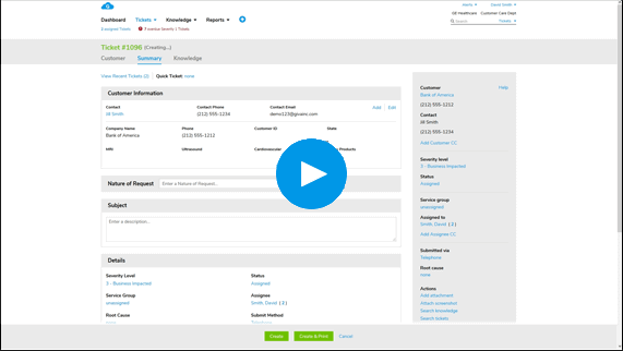 Customer Service Software Dashboard