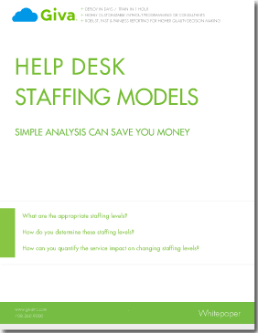 Methodology for Optimizing Help Desk & Customer Service/Call Center Staffing to Save Money
