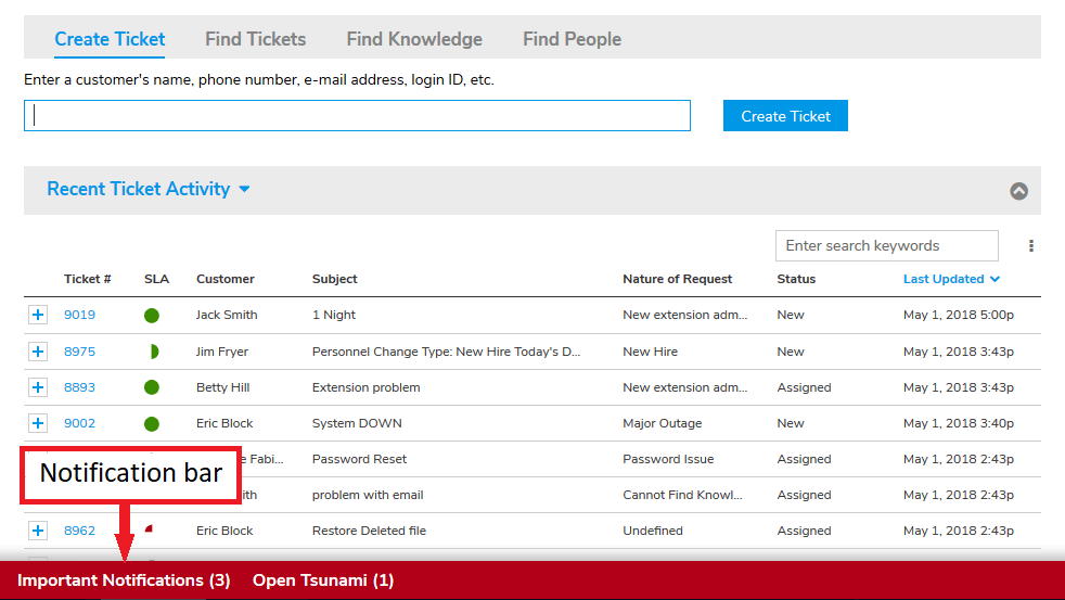 Giva Home Page Notifications